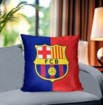 Red & Blue Color Cushion Cover FC Barcelona Logo Print 01- elitesaz.com